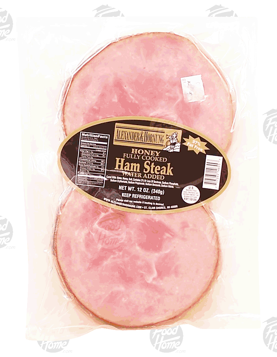 Alexander & Hornung  honey ham steak, fully cooked, water added Full-Size Picture